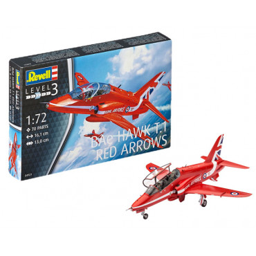 KIT PARA MONTAR REVELL AVIÃO BAE HAWK T.1 RED ARROWS 1/72 70 PEÇAS REV 04921